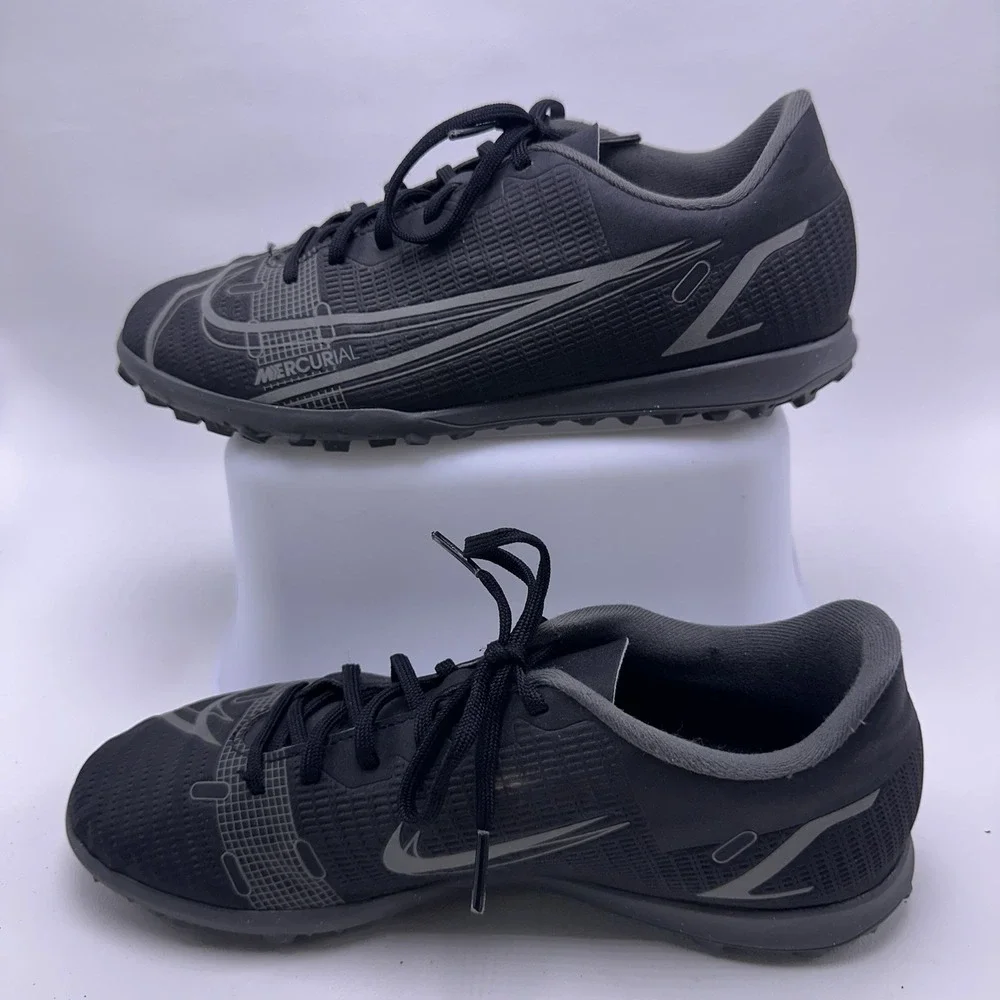NIKE MERCURIAL VAPOR 14 CLUB TURF BLACK GREY CV0985-004 SOCCER SHOES SIZE 6